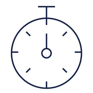 Stop Watch Thin Line Icon Stock Illustration