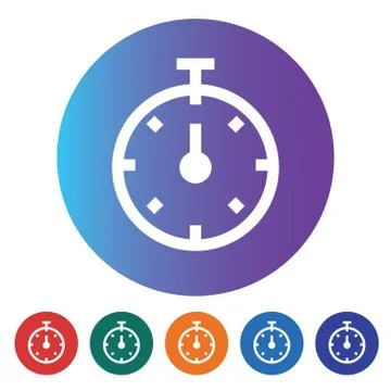 Stop Watch Thin Line Icon Stock Illustration
