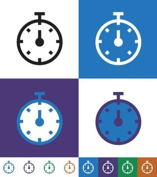 Stop Watch Thin Line Icon Stock Illustration
