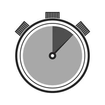 Stop watch timer greyscale icon - vector illustration Stock Illustration