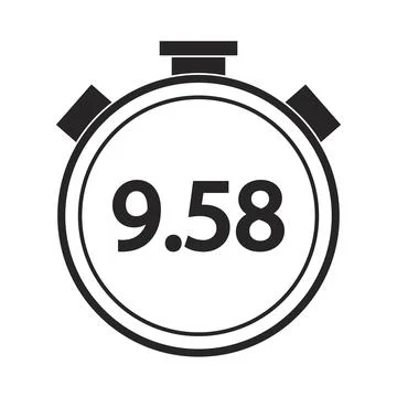 Stop watch timer icon 100 meters world record - vector illustration Stock Illustration