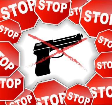Stop weapon illustration Stock Illustration