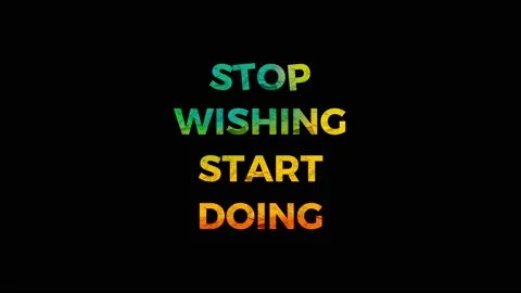 Stop Wishing Start Doing animated text quotes with colorful effects Stock Footage 224506833