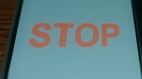 Stop word isolated on blue background, presentation Stock Footage 310054569