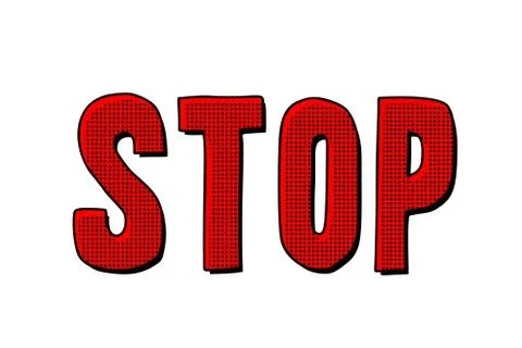 Stop word text Stock Illustration