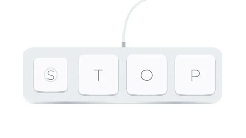 Stop word written with computer buttons over white background Stock-Footage 205144907