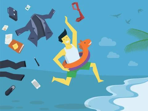 Stop working and go summer Stock Illustration