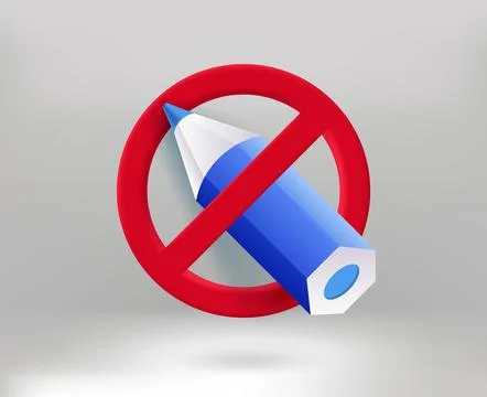 Stop writing concept. 3d vector illustration Stock-Illustration