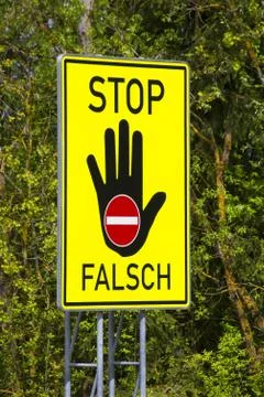 Stop wrong direction on the highway Stock Photos