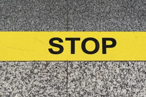 Stop yellow line Stock Photos