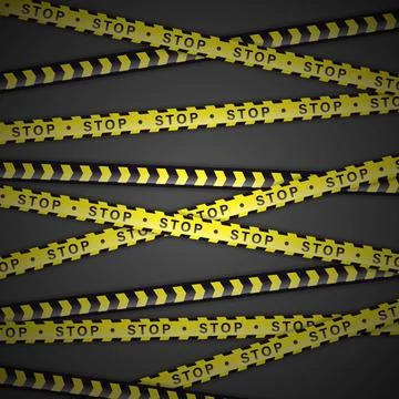 Stop Yellow Tape Vector Illustration Stock Illustration