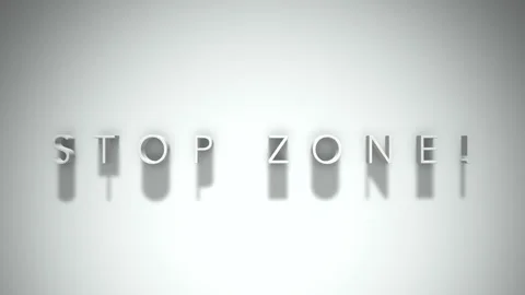 Stop zone! 3D title animation with shadows on a white background 스톡 동영상 297516445