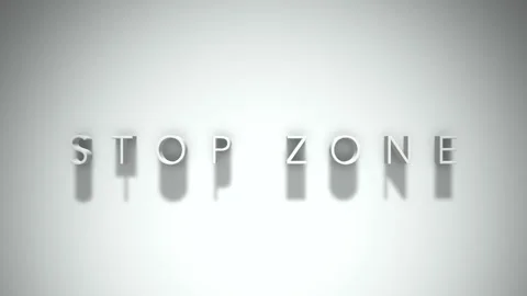 Stop zone 3D title animation with shadows on a white background Stock Footage 297516446
