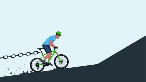 Stoping bicycle riding Stock Illustration