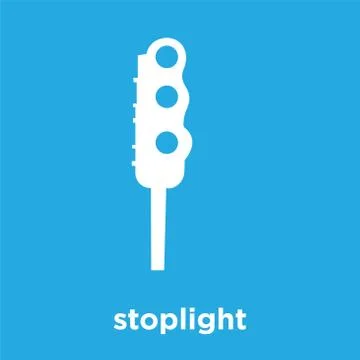 Stoplight icon isolated on blue background Stock Illustration
