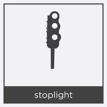 Stoplight icon isolated on white background Stock Illustration
