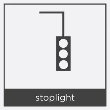Stoplight icon isolated on white background Stock Illustration