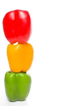 Stoplight Peppers A stack of colorful and delicious stoplight peppers. Cop... 스톡 사진