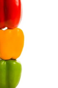 Stoplight Peppers A stack of colorful and delicious stoplight peppers. Cop... Foto stock