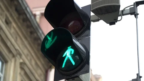 Stoplight. Traffic lights work in a big city at a crossroads. Stock Footage 97000431