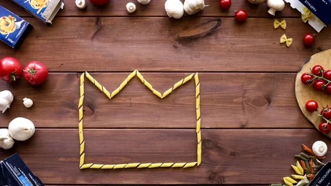 Stopm motion animation with pasta Stock Footage 82234576