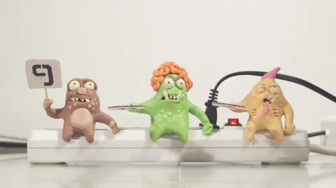 Stopmotion animation monster jury voting Stock Footage 42670029