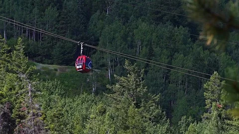 Stopped Aspen Gondola In Summer Stock Footage 247342879