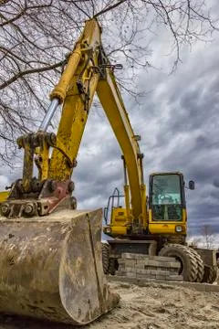 Stopped excavator Stock Photos