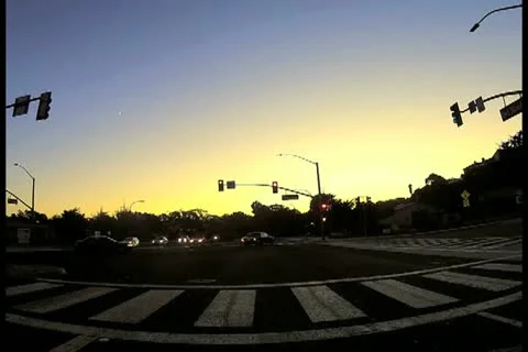 Stopped at red light - NTSC Stock Footage 12440505