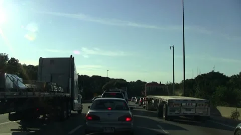 Stopped traffic on an expressway Stock Footage 8601811