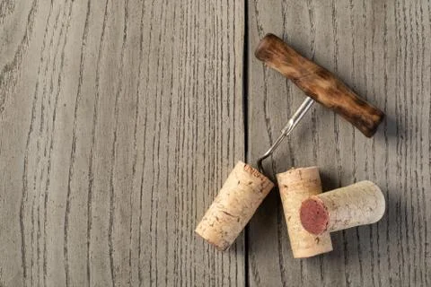 Stopper And Old Corkscrew Stock Photos