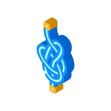 Stopper knot nautical isometric icon vector illustration Illustrazione stock