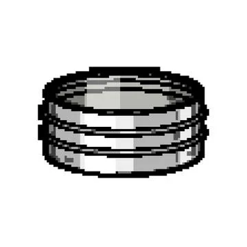 Stopper metall bottle cap pixel art vector illustration Stock Illustration
