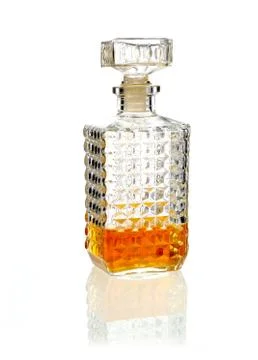 Stoppered whiskey decanter Stock Photos