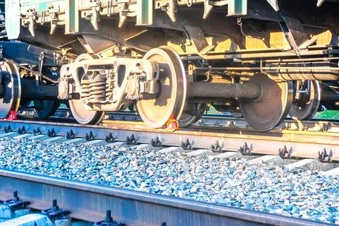 Stopping and securing on the tracks of rolling rolling stock. Stock Photos