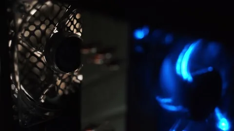 Stopping the computer cooler and backlight in the sestema unit Stock Footage 167050558