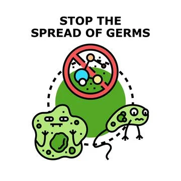 Stopping germs spread and disease infection vector Stock Illustration