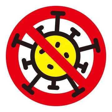 Stopping sign with virus Stock Illustration