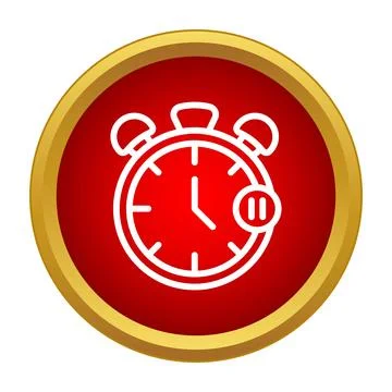 Stopping time clock with pause symbol icon 스톡 일러스트