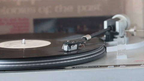 Stopping the vinyl record player Stock Footage 88413350