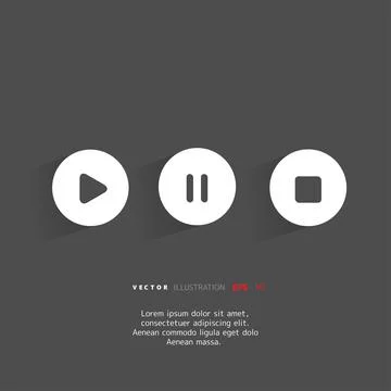 Stop,play,pause web icons on background Stock Illustration