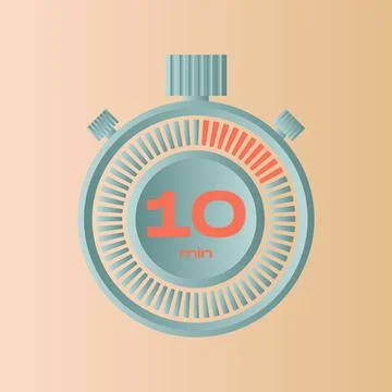 Stopwatch 10 minutes Timer Clock Icon Vector Illustration Stockillustratie
