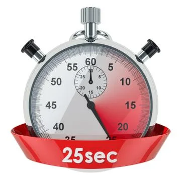 Stopwatch with 25 seconds timer. 3D rendering Stock-Illustration