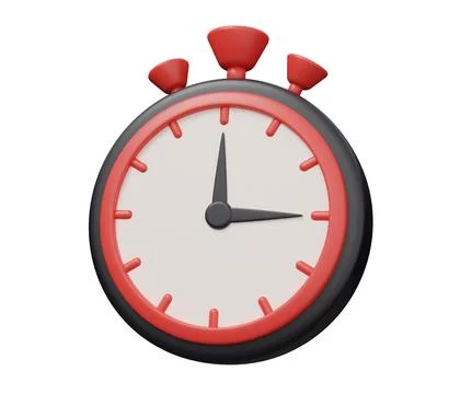 Stopwatch 3d icon. 3d render minimal cartoon illustration Stock Illustration