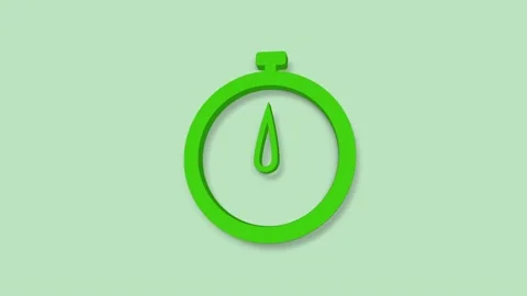 Stopwatch 3d icon isolated on green background. Time timer sign. 4K Stock Footage 156897785