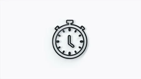 Stopwatch 3d icon isolated on white background. Time timer sign. 4K Stock Footage 156137073