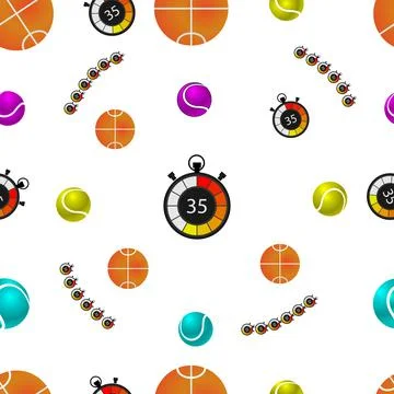 Stopwatch and ball Stock Illustration