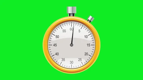 Stopwatch Animated 60 second with green screen Stock Footage 40726944