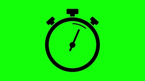 Stopwatch animated icon Loop Green Screen channel. 4K Stock Footage 250721603