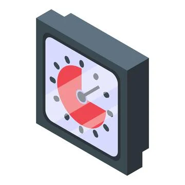 Stopwatch assignment icon, isometric style Stock Illustration